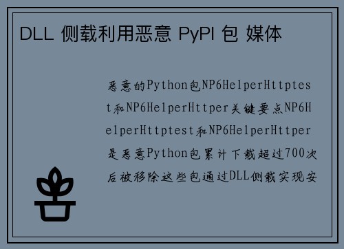 DLL 侧载利用恶意 PyPI 包 媒体